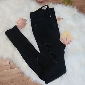 Black Love Fire Ripped High Rise Skinny Jeans